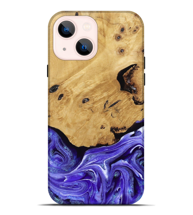 iPhone 14 Plus Wood Live Edge Phone Case - Luna (Purple, 789834)