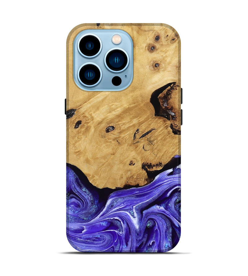 iPhone 14 Pro Wood Live Edge Phone Case - Luna (Purple, 789834)
