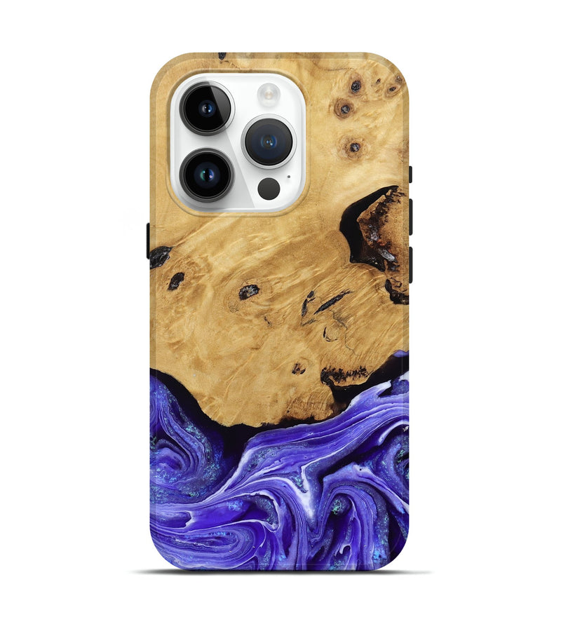 iPhone 15 Pro Wood Live Edge Phone Case - Luna (Purple, 789834)