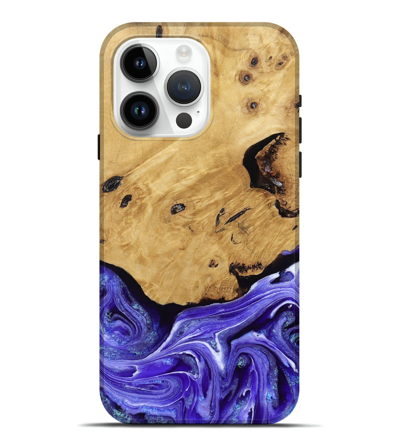 iPhone 15 Pro Max Wood Live Edge Phone Case - Luna (Purple, 789834)
