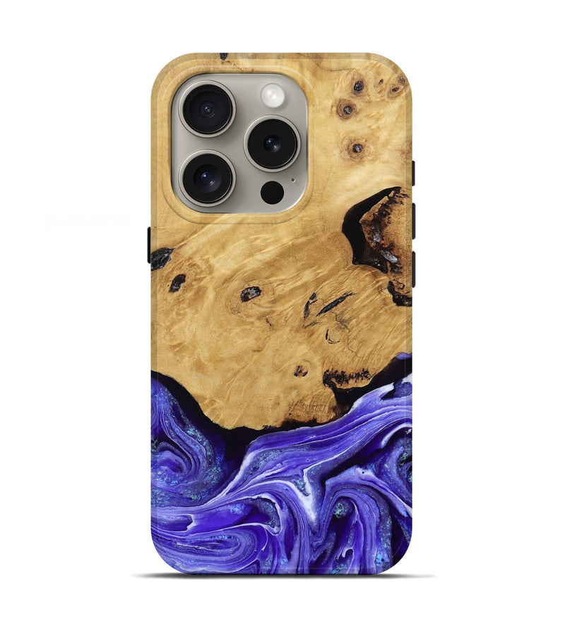 iPhone 16 Pro Wood Live Edge Phone Case - Luna (Purple, 789834)