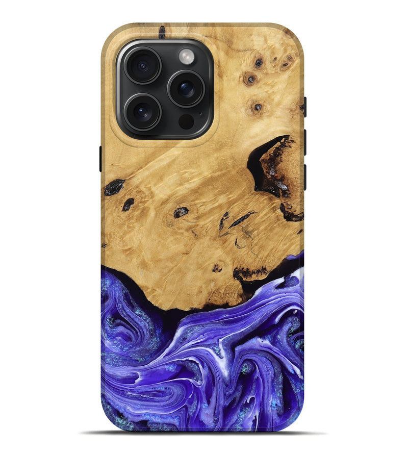 iPhone 16 Pro Max Wood Live Edge Phone Case - Luna (Purple, 789834)