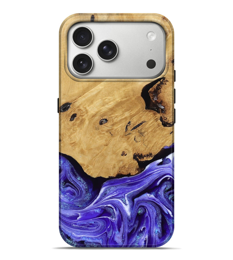 iPhone 17 Pro Max Wood Live Edge Phone Case - Luna (Purple, 789834)