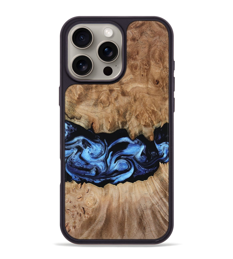 iPhone 16 Pro Max Wood Phone Case - Alvah (Blue, 789950)