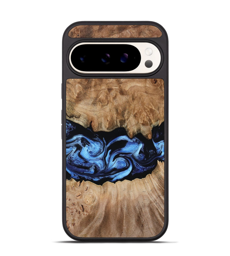 Pixel 9 Wood Phone Case - Alvah (Blue, 789950)