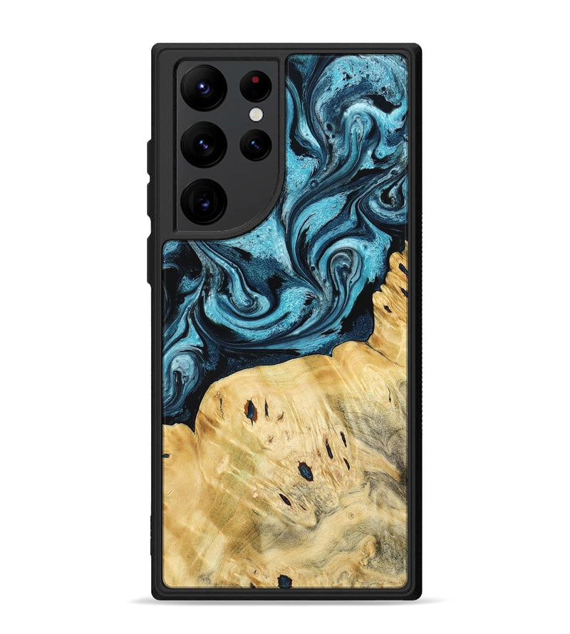 Galaxy S22 Ultra Wood Phone Case - Tosha (Blue, 789984)