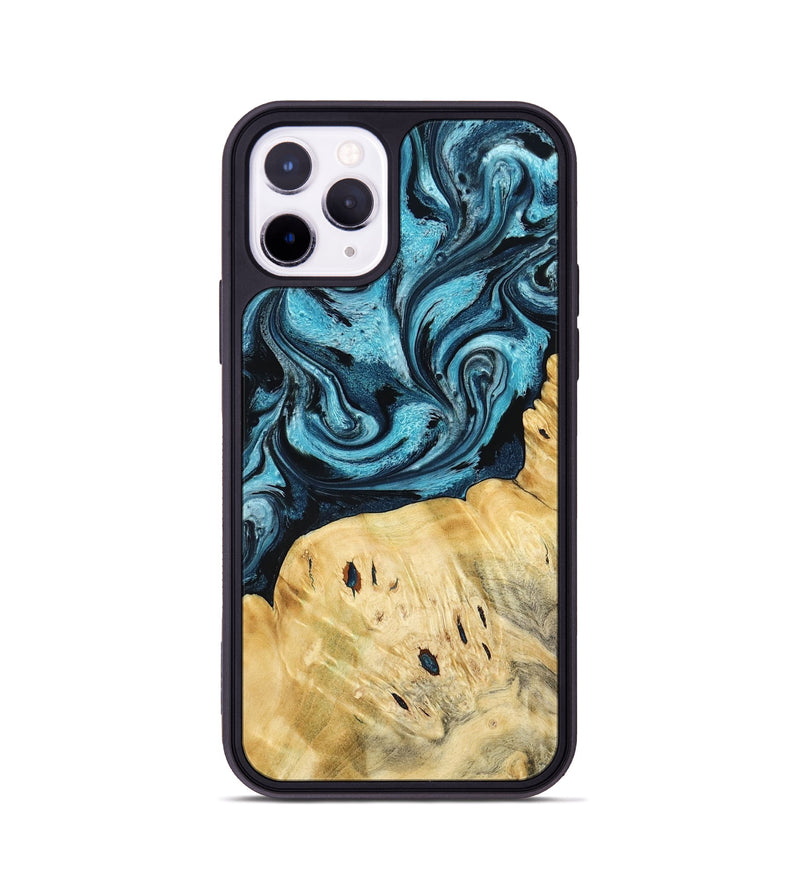 iPhone 11 Pro Wood Phone Case - Tosha (Blue, 789984)