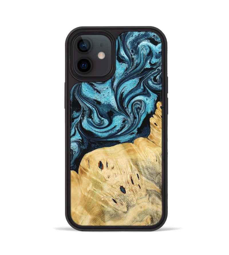 iPhone 12 Wood Phone Case - Tosha (Blue, 789984)