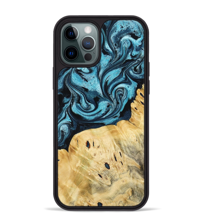 iPhone 12 Pro Max Wood Phone Case - Tosha (Blue, 789984)