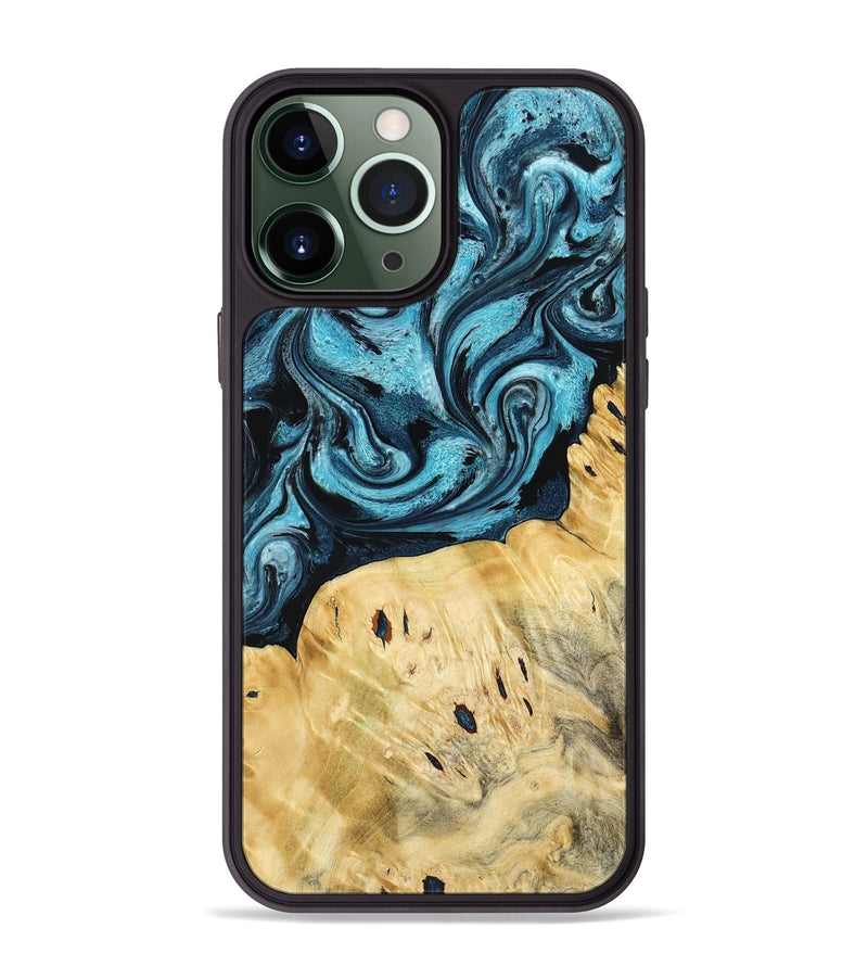 iPhone 13 Pro Max Wood Phone Case - Tosha (Blue, 789984)