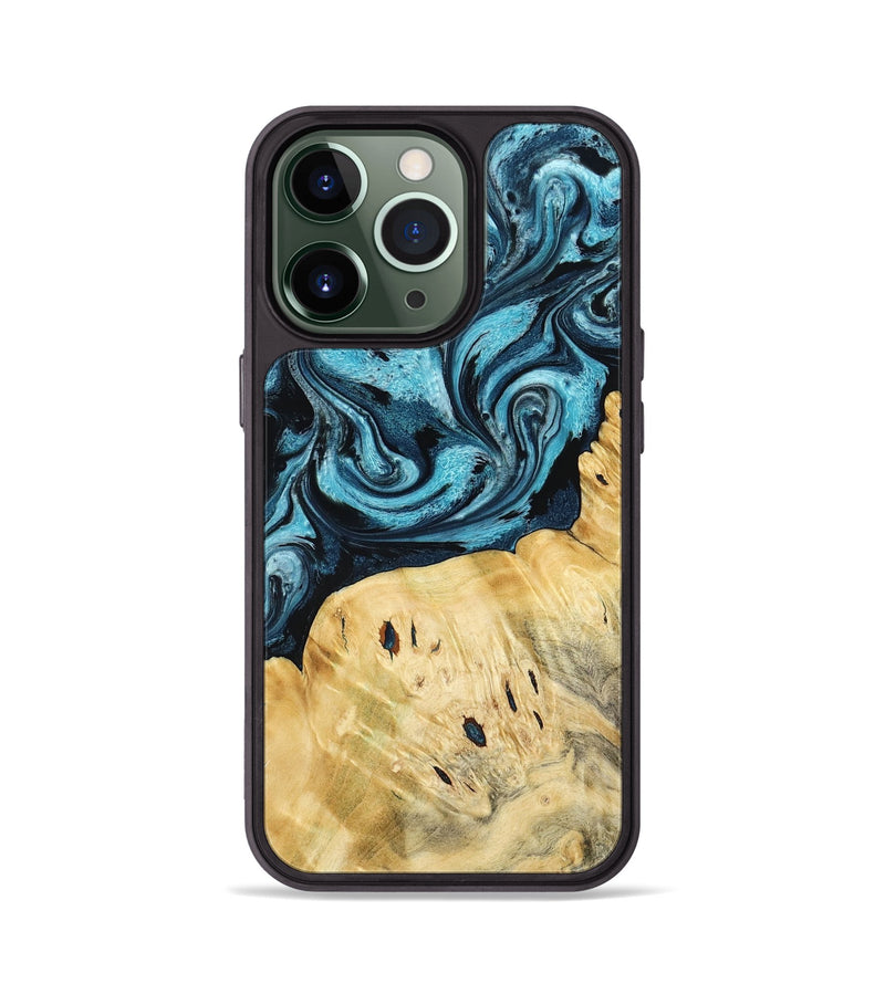 iPhone 13 Pro Wood Phone Case - Tosha (Blue, 789984)