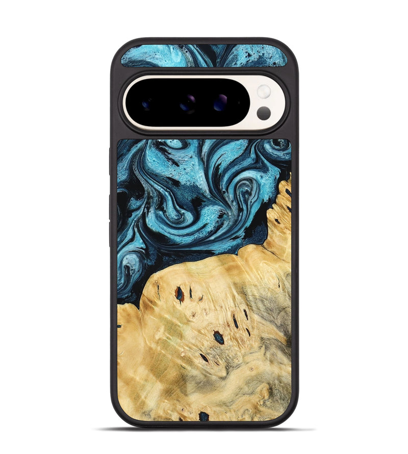 Pixel 9 Wood Phone Case - Tosha (Blue, 789984)
