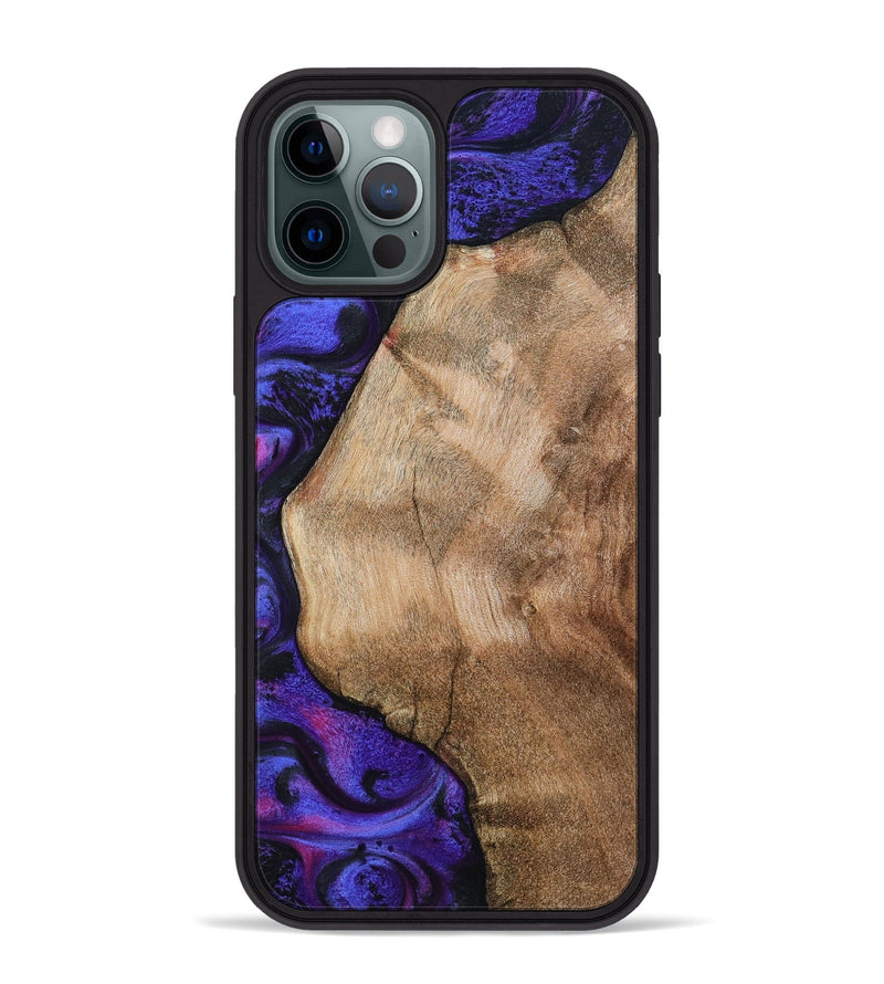 iPhone 12 Pro Max Wood Phone Case - Bertram (Purple, 790045)