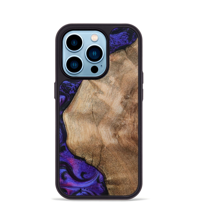 iPhone 14 Pro Wood Phone Case - Bertram (Purple, 790045)