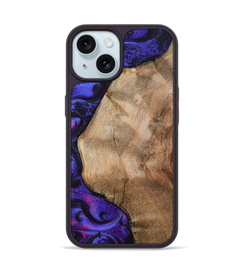 iPhone 15 Wood Phone Case - Bertram (Purple, 790045)
