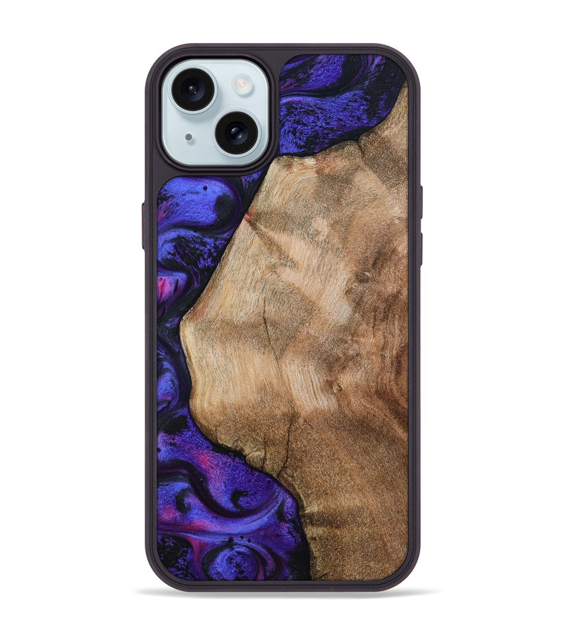 iPhone 15 Plus Wood Phone Case - Bertram (Purple, 790045)