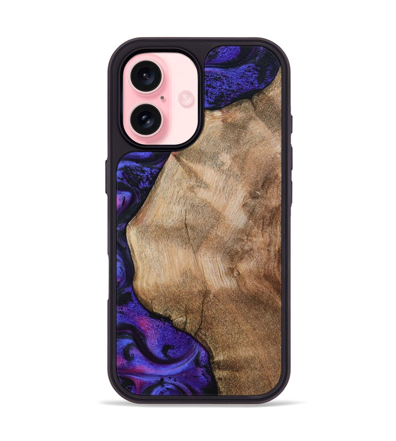 iPhone 16 Wood Phone Case - Bertram (Purple, 790045)