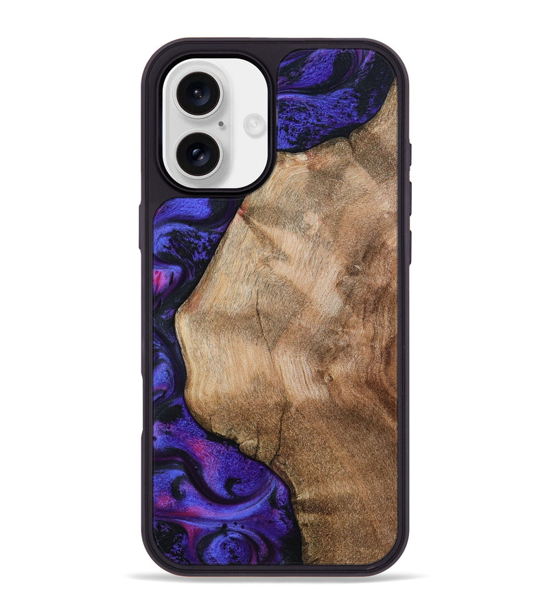iPhone 16 Plus Wood Phone Case - Bertram (Purple, 790045)