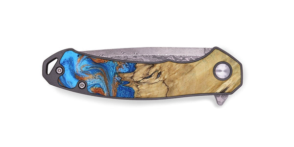 EDC Wood Pocket Knife - Roland (Teal & Gold, 790062)