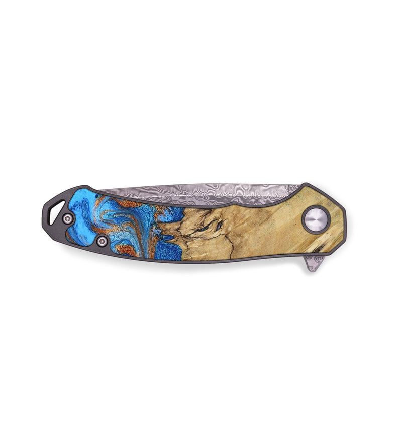 EDC Wood Pocket Knife - Roland (Teal & Gold, 790062)