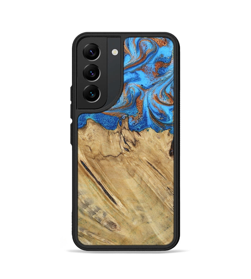 Galaxy S22 Wood Phone Case - Roland (Teal & Gold, 790062)