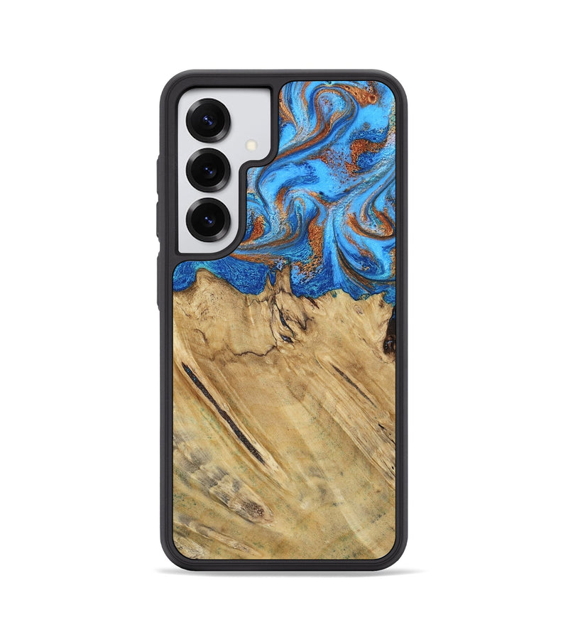 Galaxy S25 Wood Phone Case - Roland (Teal & Gold, 790062)