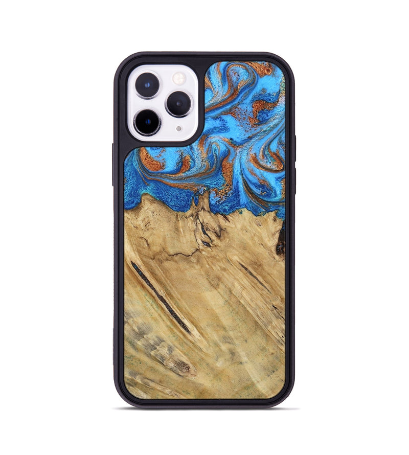 iPhone 11 Pro Wood Phone Case - Roland (Teal & Gold, 790062)
