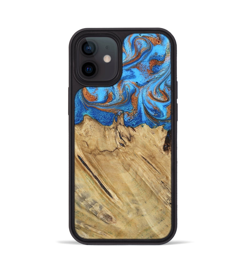 iPhone 12 Wood Phone Case - Roland (Teal & Gold, 790062)