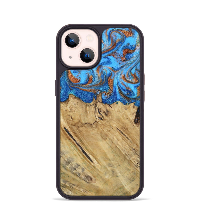 iPhone 14 Wood Phone Case - Roland (Teal & Gold, 790062)