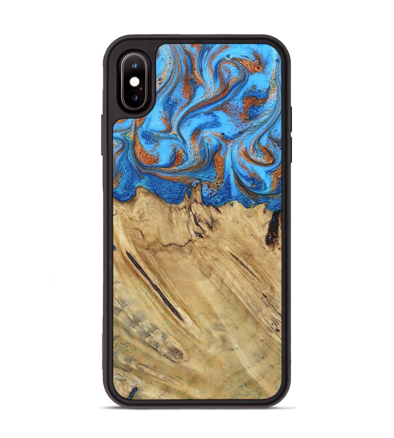 iPhone Xs Max Wood Phone Case - Roland (Teal & Gold, 790062)