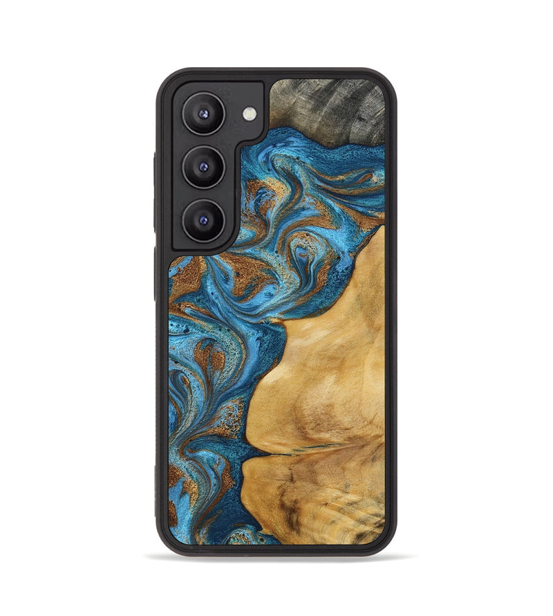 Galaxy S23 Wood Phone Case - Braelyn (Teal & Gold, 790064)