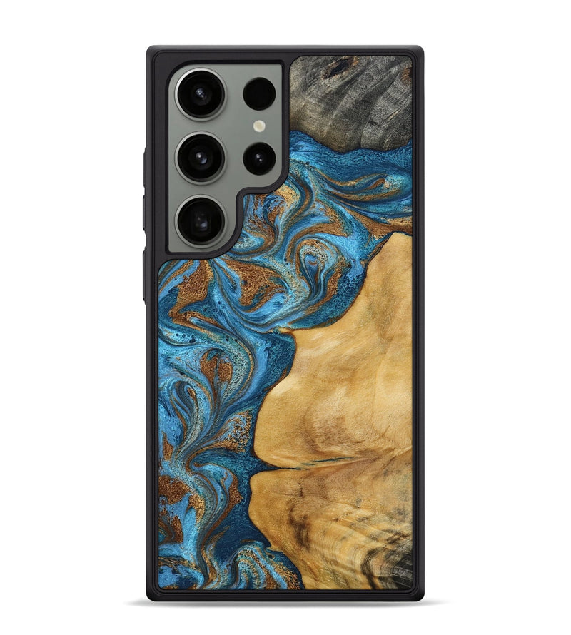 Galaxy S24 Ultra Wood Phone Case - Braelyn (Teal & Gold, 790064)