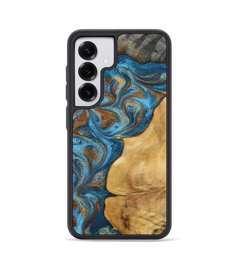 Galaxy S25 Wood Phone Case - Braelyn (Teal & Gold, 790064)