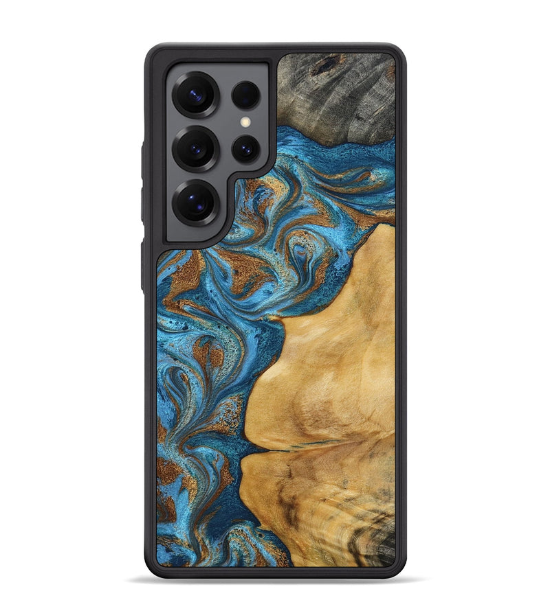 Galaxy S25 Ultra Wood Phone Case - Braelyn (Teal & Gold, 790064)