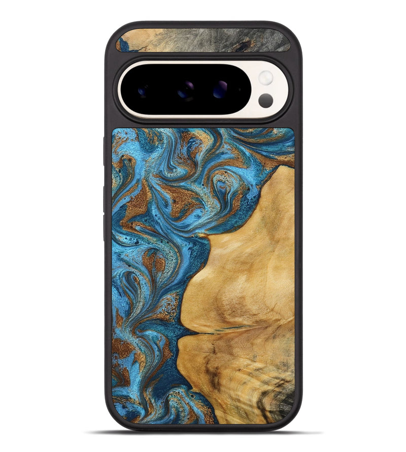 Pixel 9 Pro XL Wood Phone Case - Braelyn (Teal & Gold, 790064)