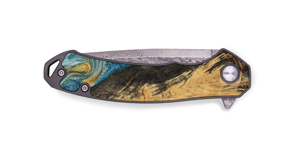 EDC Wood Pocket Knife - Lonzo (Teal & Gold, 790067)