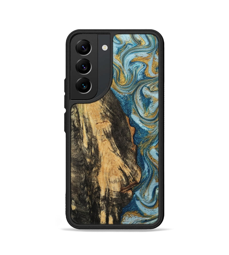 Galaxy S22 Wood Phone Case - Lonzo (Teal & Gold, 790067)