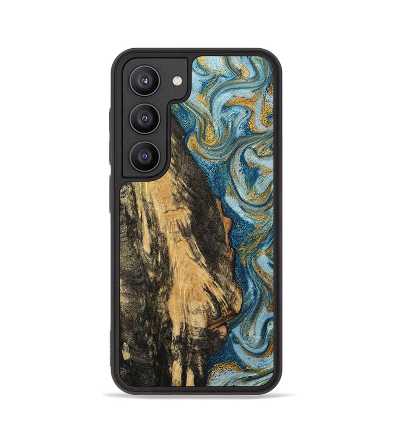 Galaxy S23 Wood Phone Case - Lonzo (Teal & Gold, 790067)