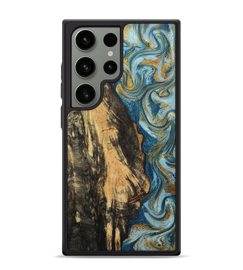 Galaxy S24 Ultra Wood Phone Case - Lonzo (Teal & Gold, 790067)
