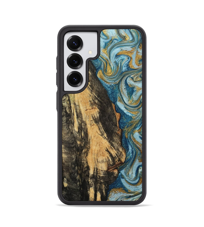 Galaxy S25 Wood Phone Case - Lonzo (Teal & Gold, 790067)