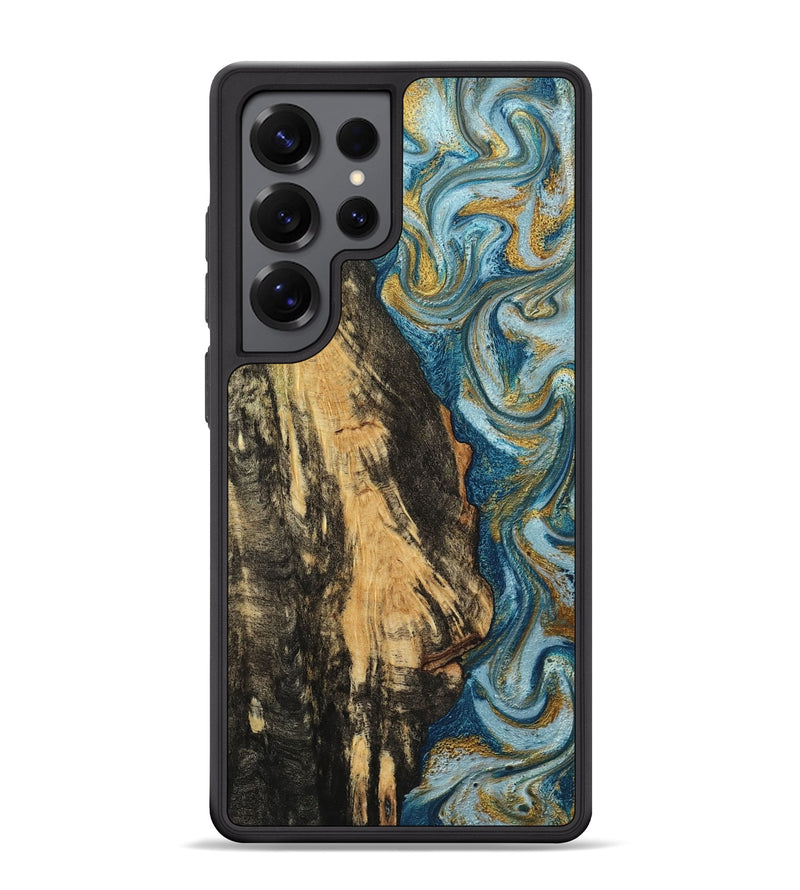 Galaxy S25 Ultra Wood Phone Case - Lonzo (Teal & Gold, 790067)