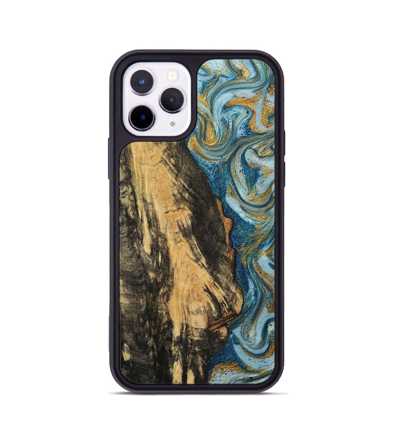 iPhone 11 Pro Wood Phone Case - Lonzo (Teal & Gold, 790067)