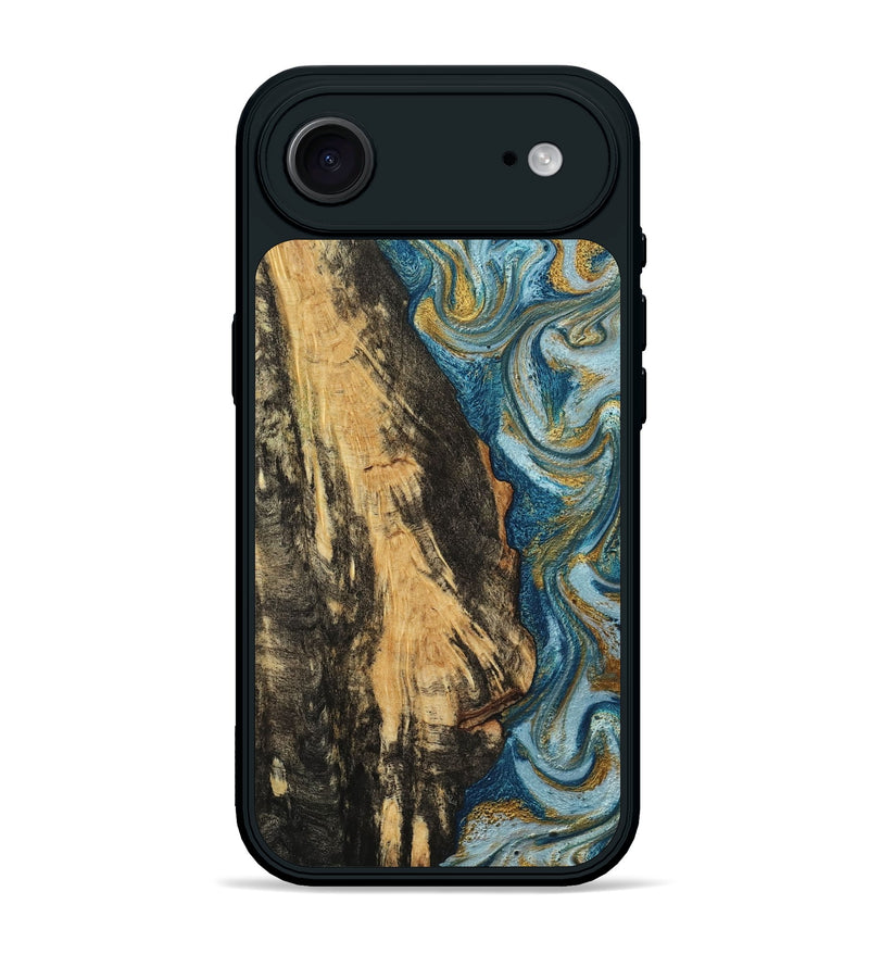 iPhone 17 Air Wood Phone Case - Lonzo (Teal & Gold, 790067)