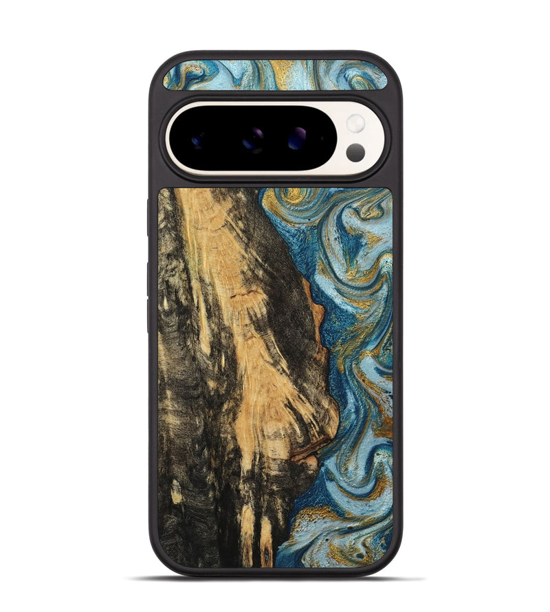 Pixel 9 Pro Wood Phone Case - Lonzo (Teal & Gold, 790067)