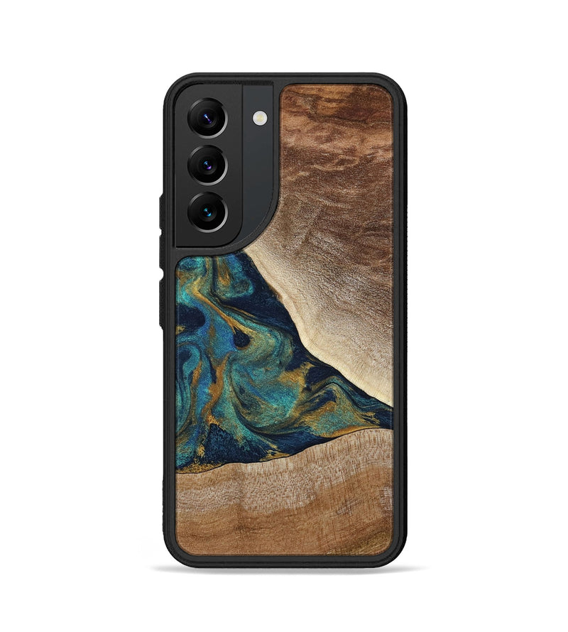 Galaxy S22 Wood Phone Case - Sue (Teal & Gold, 790076)