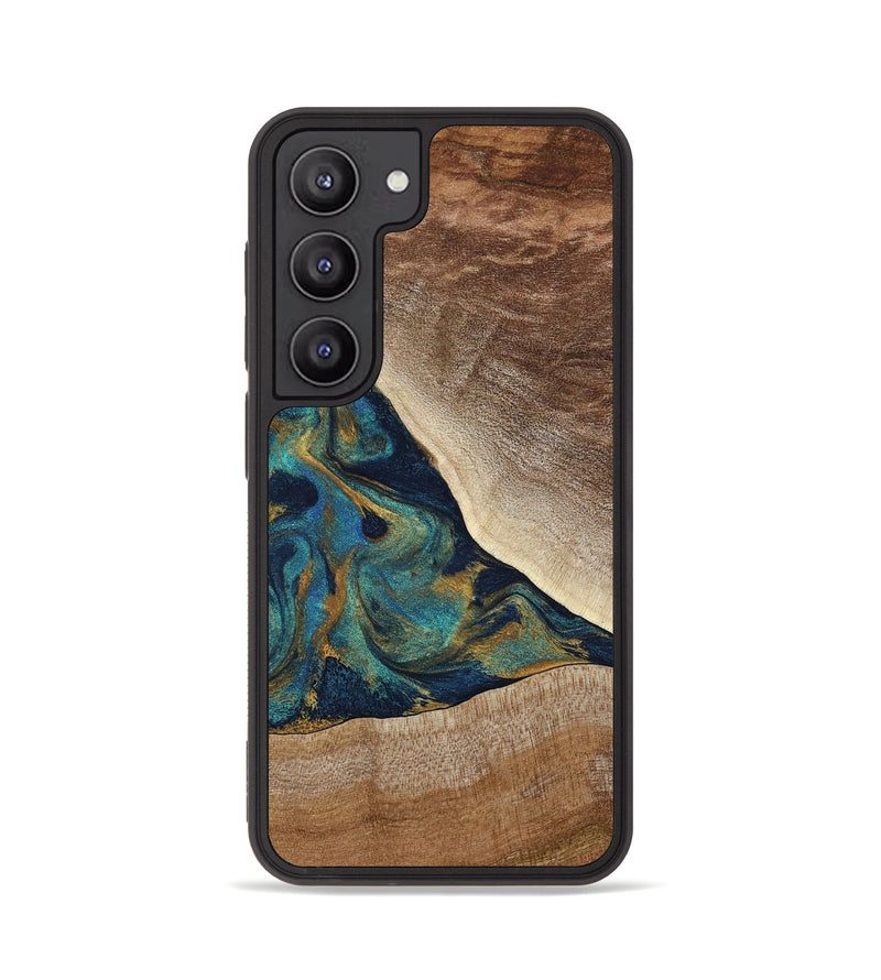 Galaxy S23 Wood Phone Case - Sue (Teal & Gold, 790076)