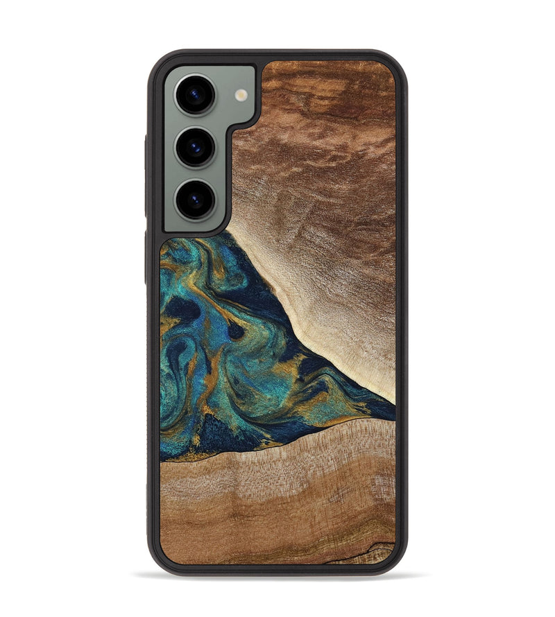 Galaxy S23 Plus Wood Phone Case - Sue (Teal & Gold, 790076)