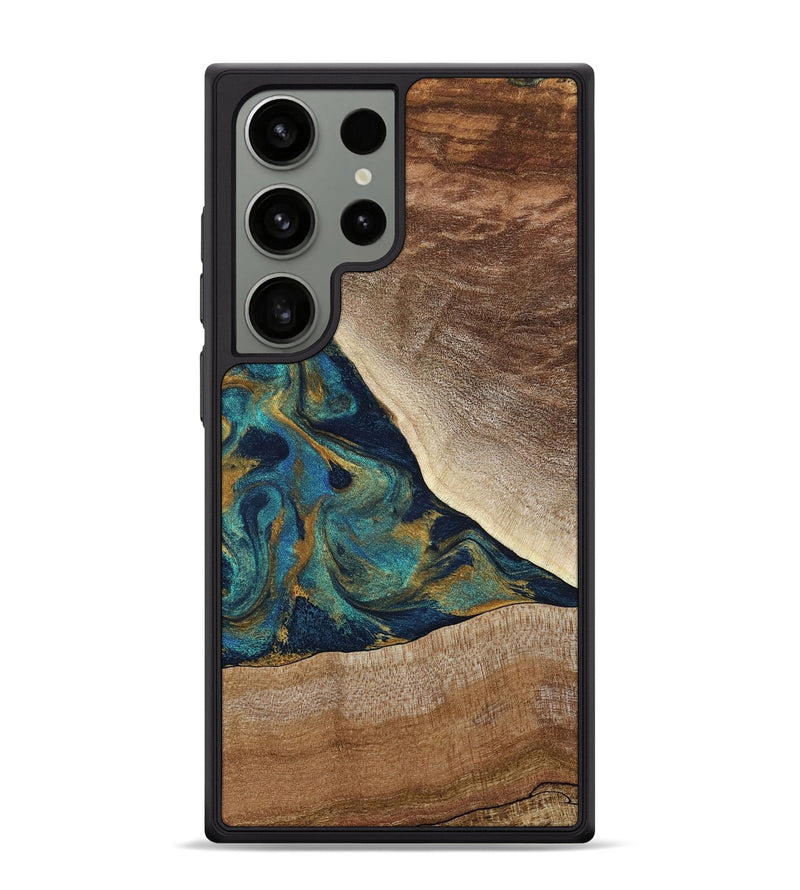 Galaxy S24 Ultra Wood Phone Case - Sue (Teal & Gold, 790076)