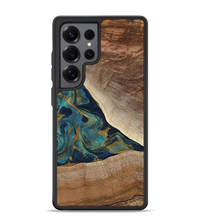 Galaxy S25 Ultra Wood Phone Case - Sue (Teal & Gold, 790076)
