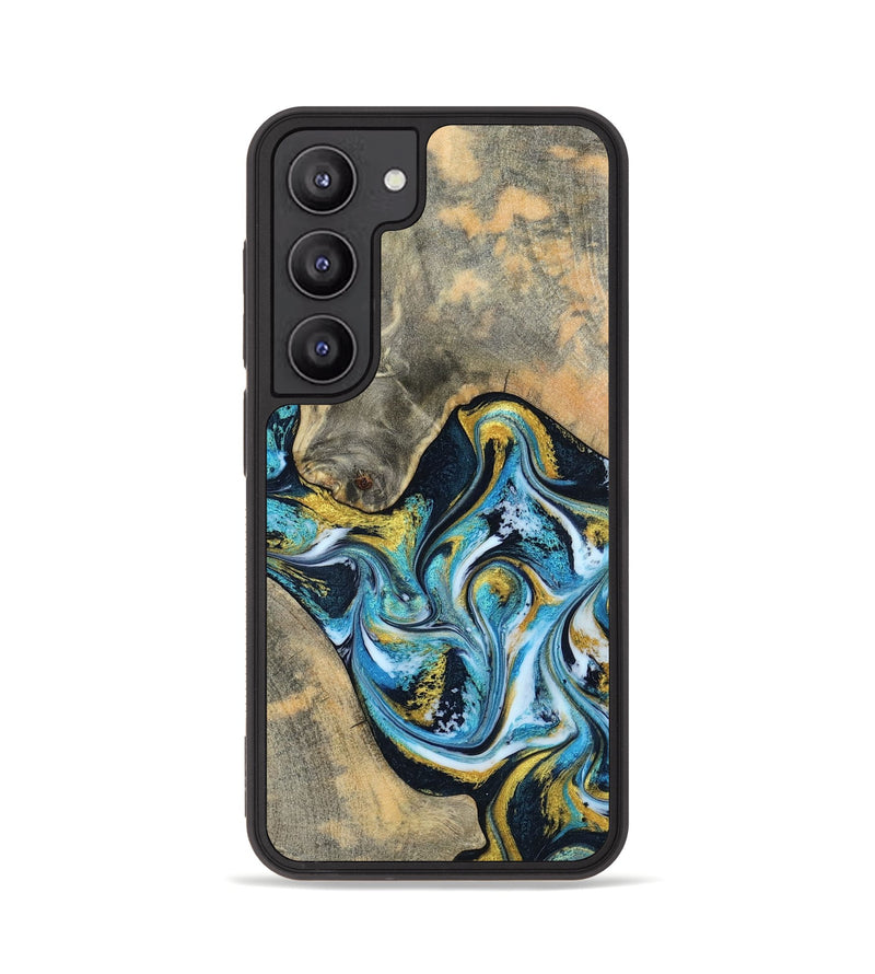 Galaxy S23 Wood Phone Case - Shyanne (Teal & Gold, 790096)